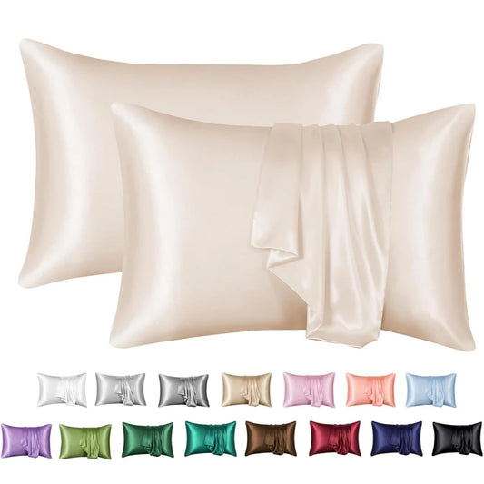 2 Pack Satin Pillowcase for Hair and Skin – Super Soft, Cooling & Silk-Like with Envelope Closure